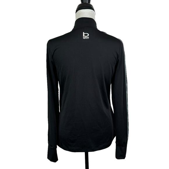 Bebe Sport NWT Black Stretch Iridescent Logo Zip Up Athleisure Track Jacket - Picture 2 of 14